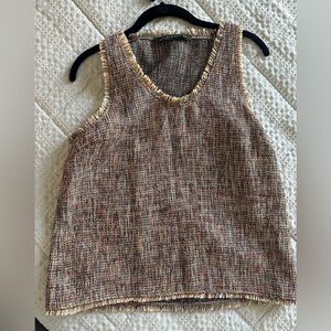Zara Multicolor Tweed Sleeveless Top szM